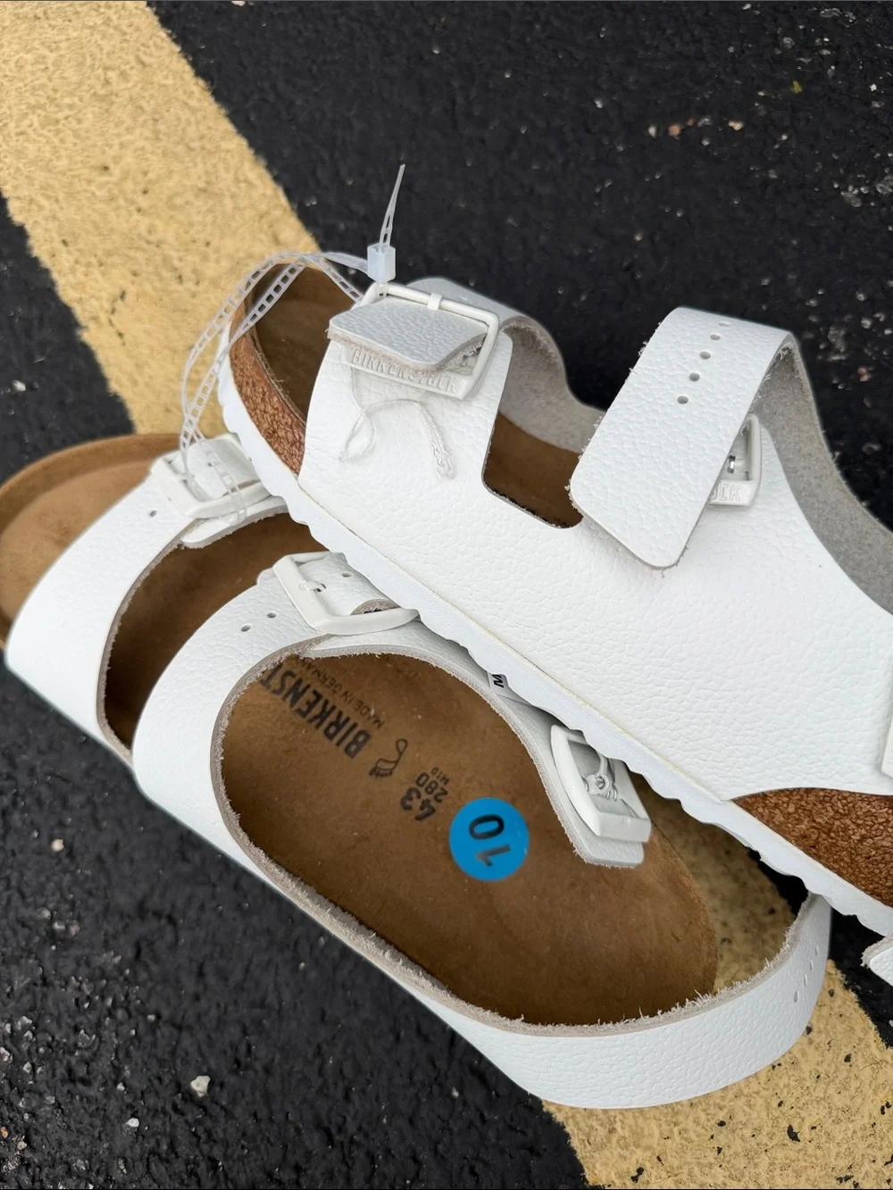 Birkenstock Men Milano White Two-Strap Slide Sandals.Unisex